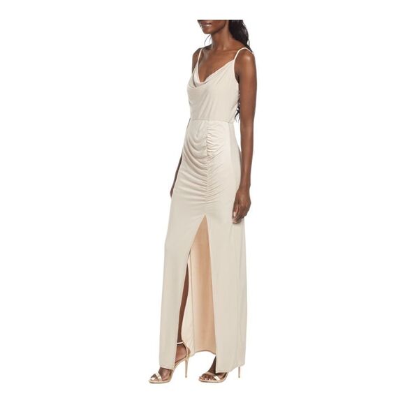 NEW WAYF The Layla Ruched Cowl Neck Gown  Dress Women Medium - Picture 14 of 15